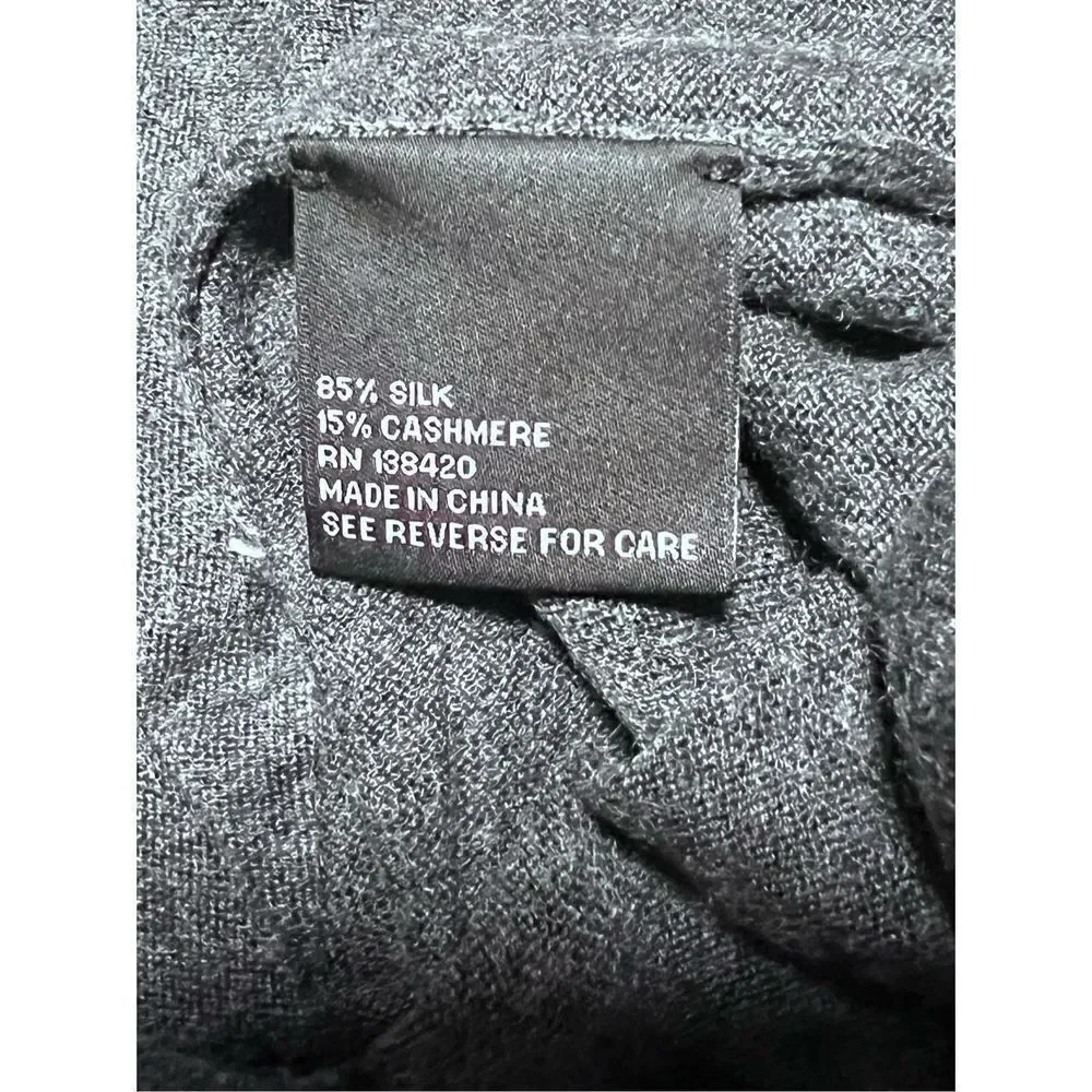 Carlisle Collection Silk and Cashmere Ruffle Sweater Size Small Charcoal Grey Gr - Picture 5 of 9